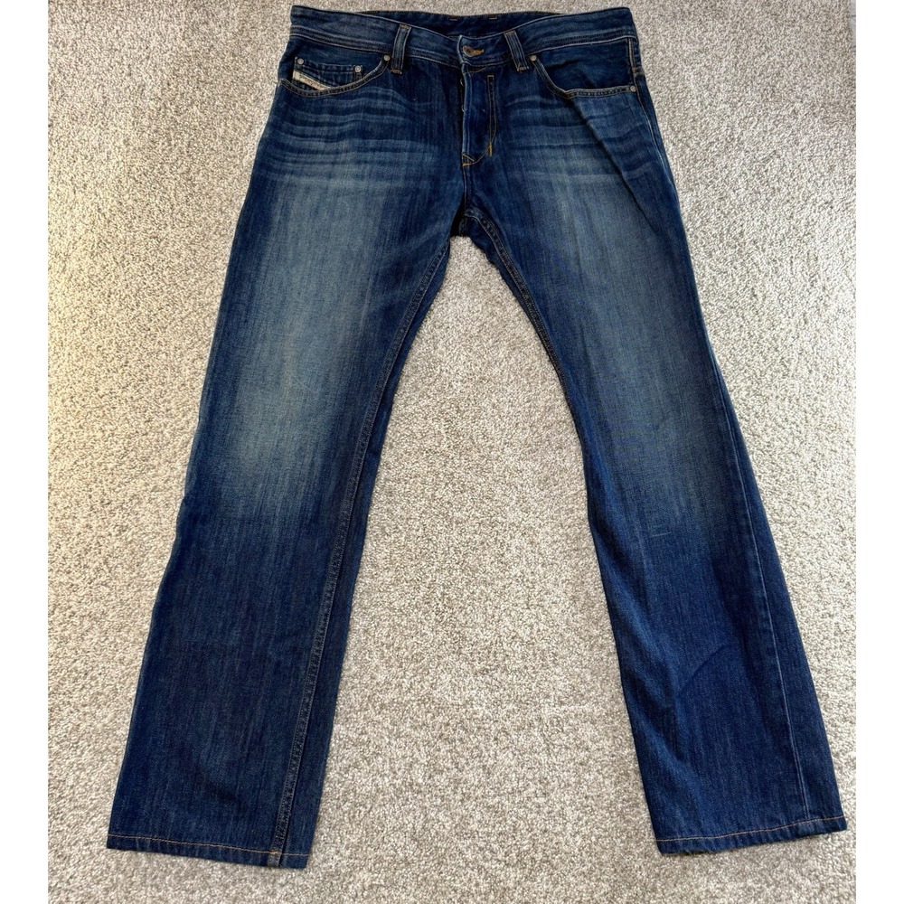 Diesel Industry Mens Blue Slim Straight Leg Safado Jeans Size 33X32